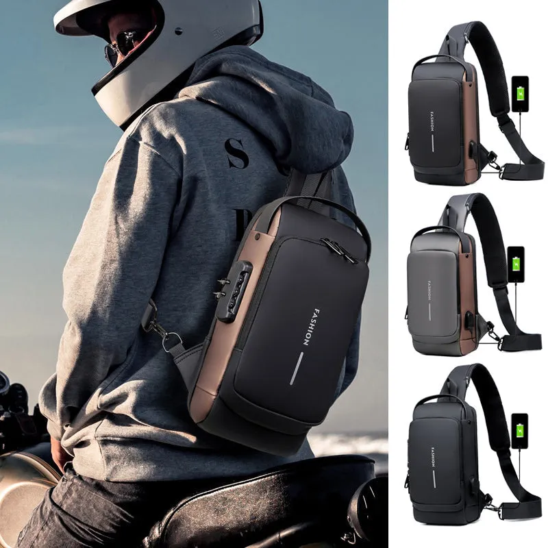 USB rechargeable anti-theft sling shoulder bag