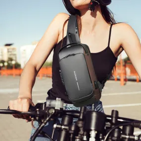 USB rechargeable anti-theft sling shoulder bag