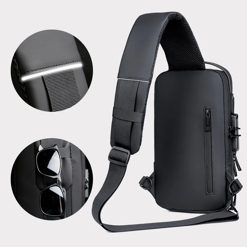 USB rechargeable anti-theft sling shoulder bag