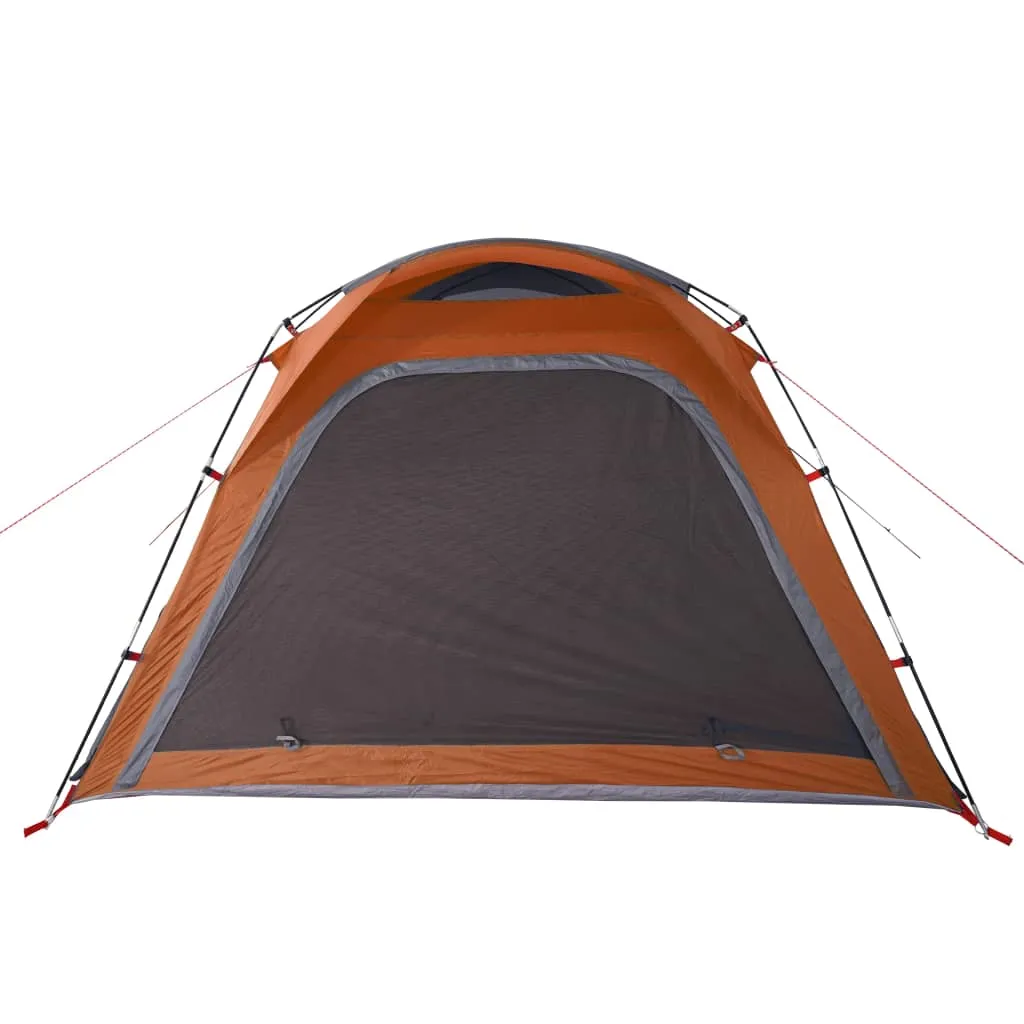 vidaXL Camping Tent 4-Person Grey and Orange Quick Release Waterproof