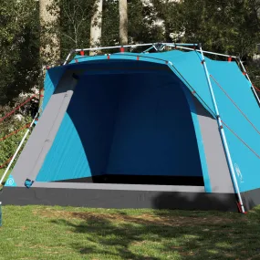 vidaXL Camping Tent Cabin 4-Person Blue Quick Release