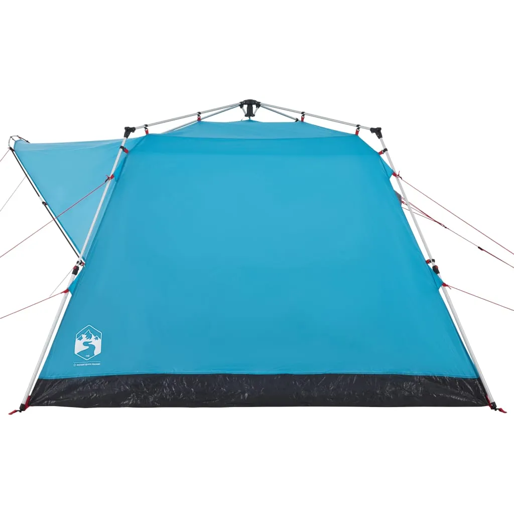 vidaXL Camping Tent Cabin 4-Person Blue Quick Release