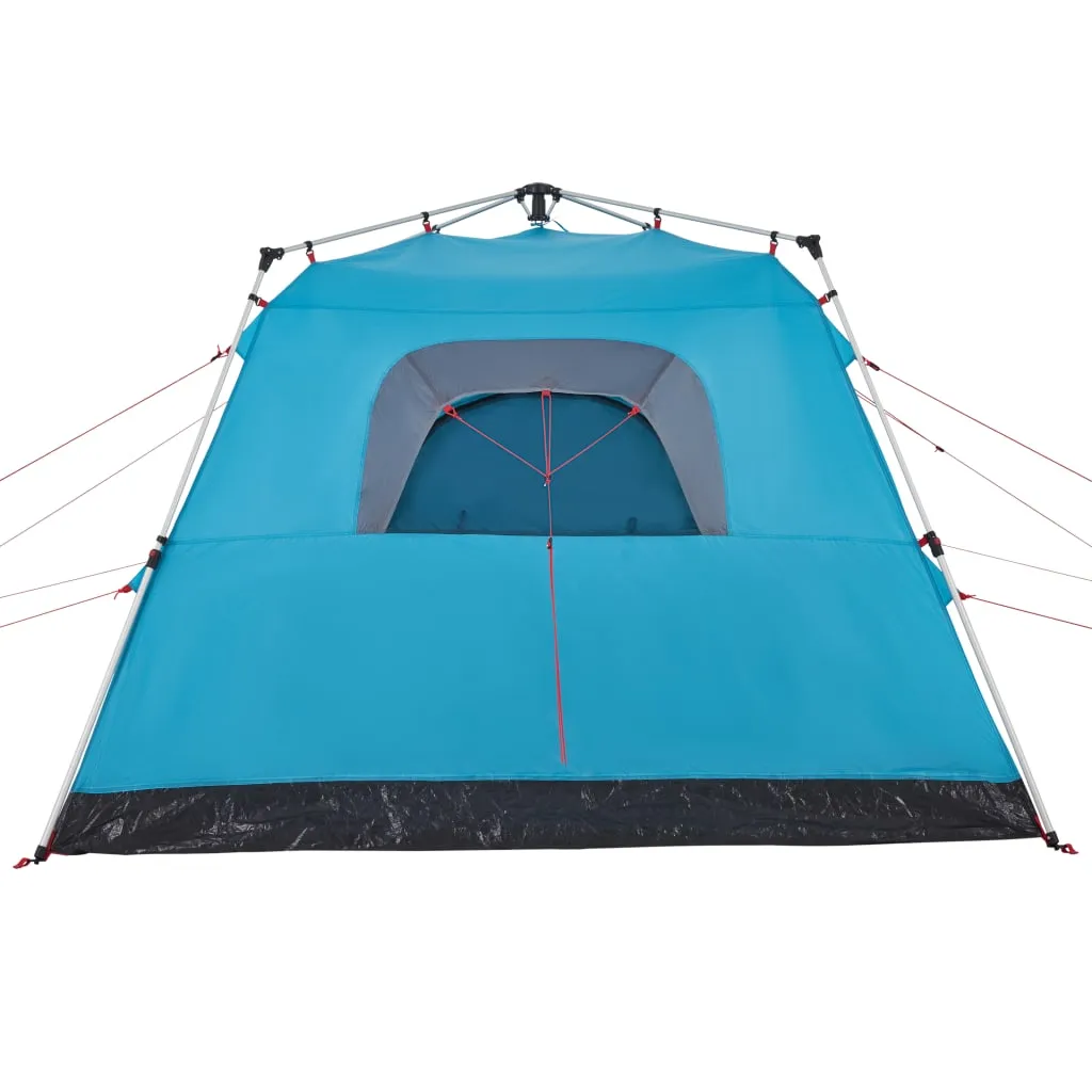 vidaXL Camping Tent Cabin 4-Person Blue Quick Release