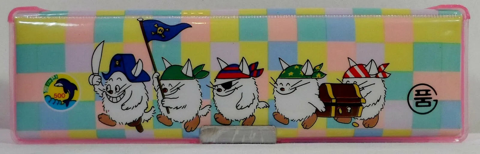 Vintage Japanese 80's Anime Cat Pirates Treasure Pencil Box Pen Case Stationery