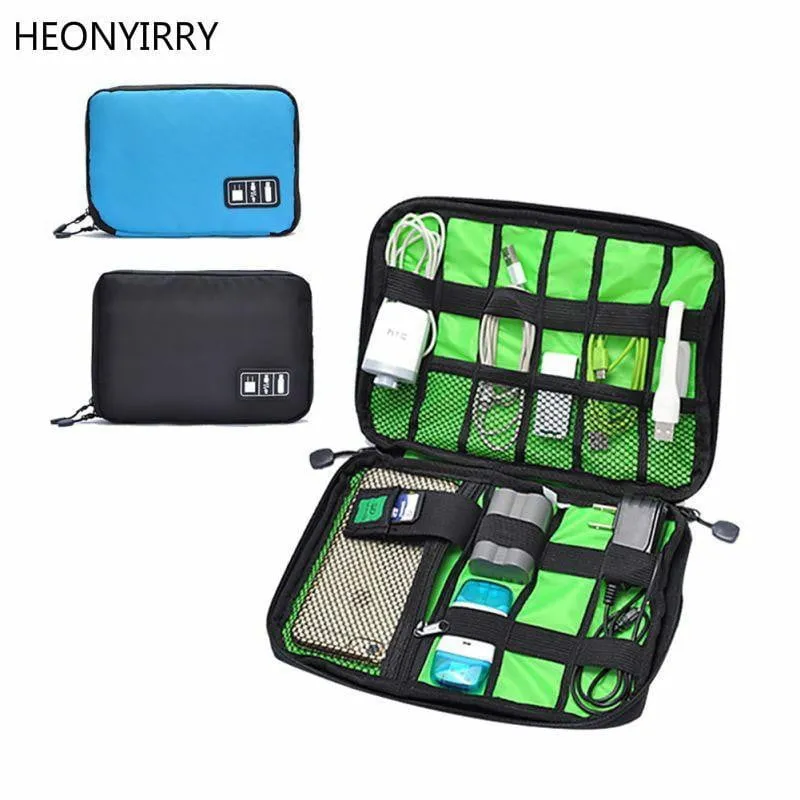 Waterproof Travel Kit- Nylon Cable Holder Bag/ Electronic Accessories USB Drive Storage Case Bag