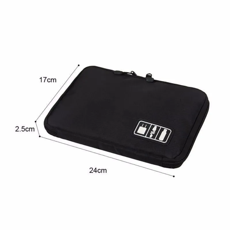 Waterproof Travel Kit- Nylon Cable Holder Bag/ Electronic Accessories USB Drive Storage Case Bag