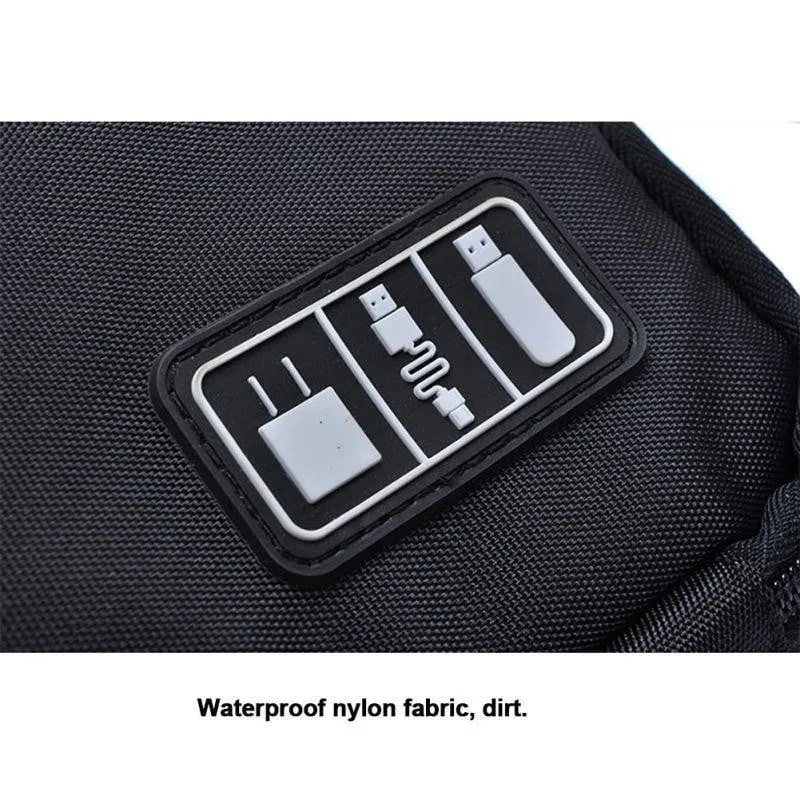 Waterproof Travel Kit- Nylon Cable Holder Bag/ Electronic Accessories USB Drive Storage Case Bag