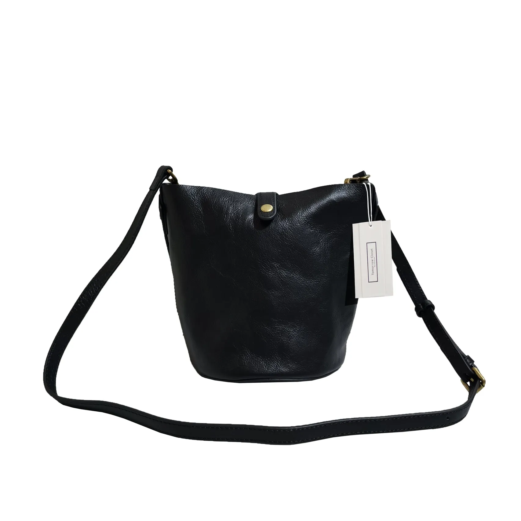 Women's genuine cowhide leather bucket bag V3