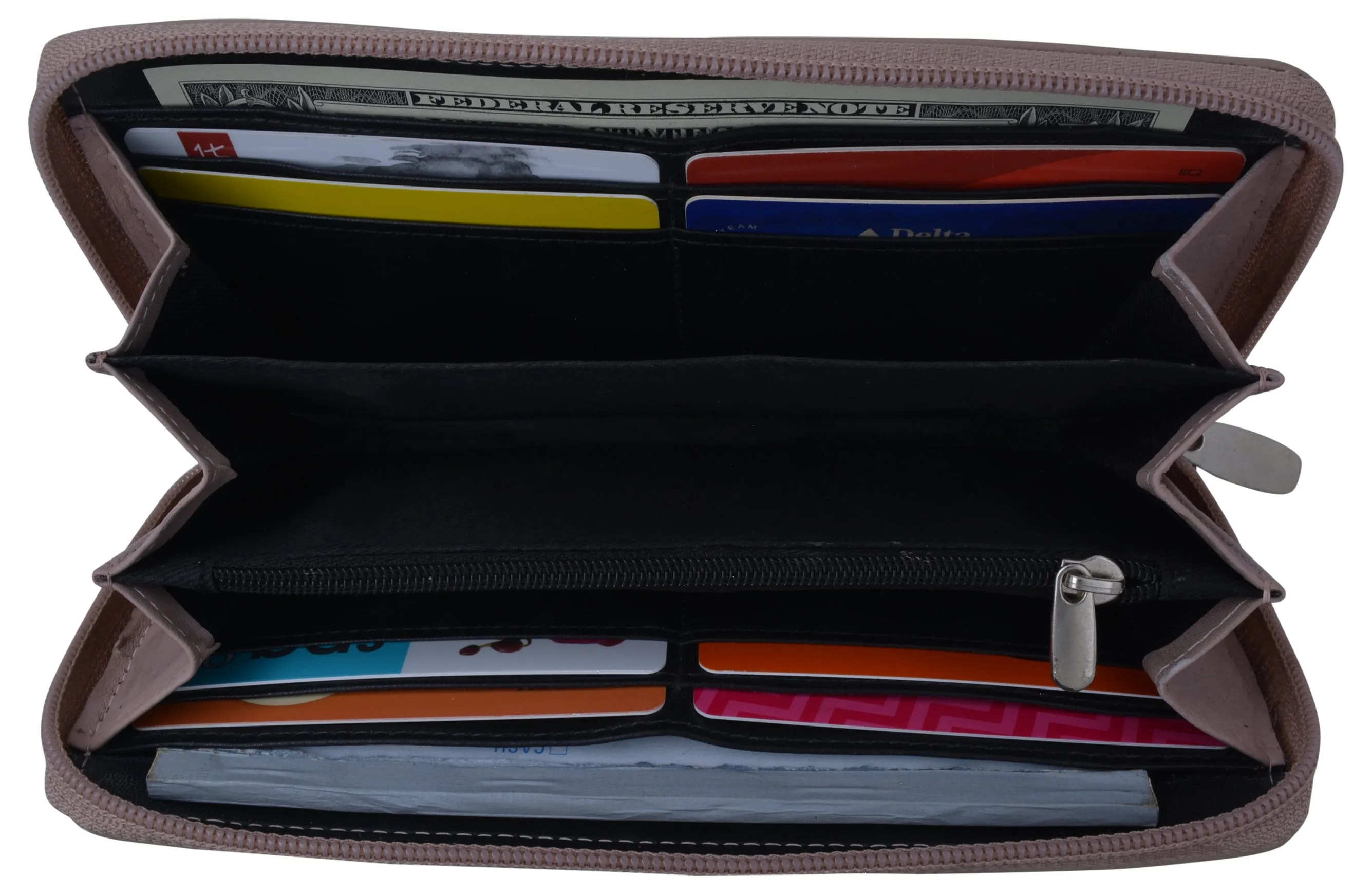 Women's Zip Around Wallet and Phone Clutch - Leather RFID Blocking with Card Holder Organizer