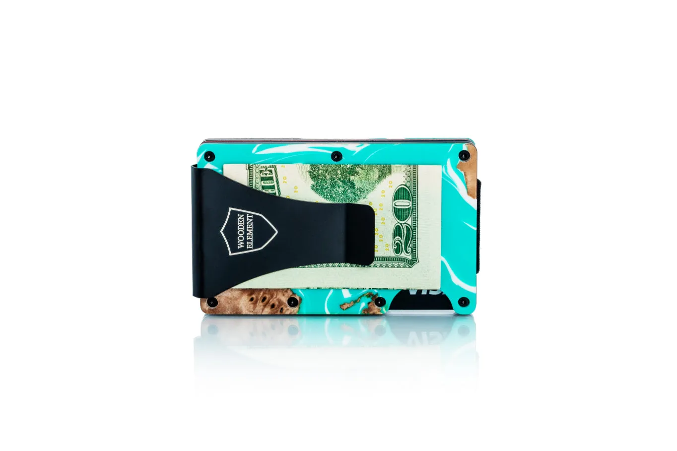 Wood and Resin Smart Wallet (Green and White)