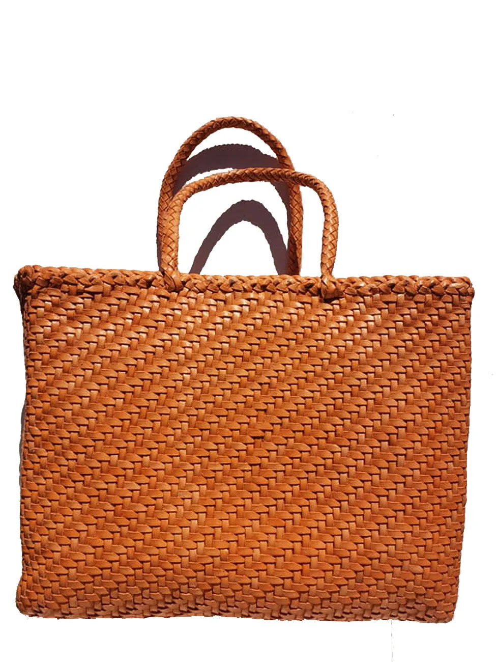 Woven Leather Medium Tote Bag