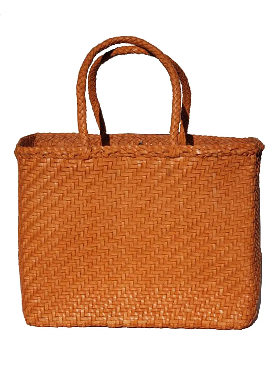 Woven Leather Medium Tote Bag