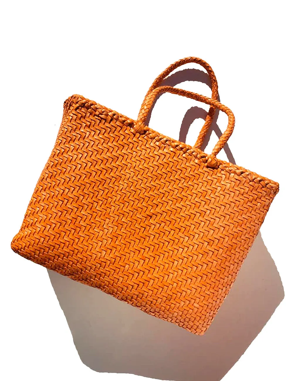 Woven Leather Medium Tote Bag