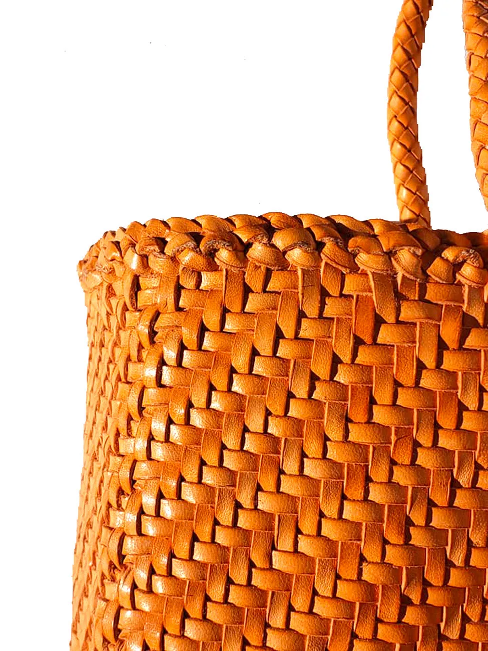 Woven Leather Medium Tote Bag