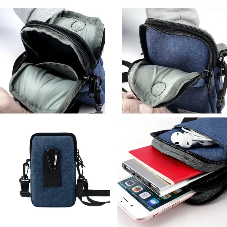 YIPINU Multifunctional Hanging Neck Mini Waterproof Mobile Phone Storage Bag(Dark Blue)